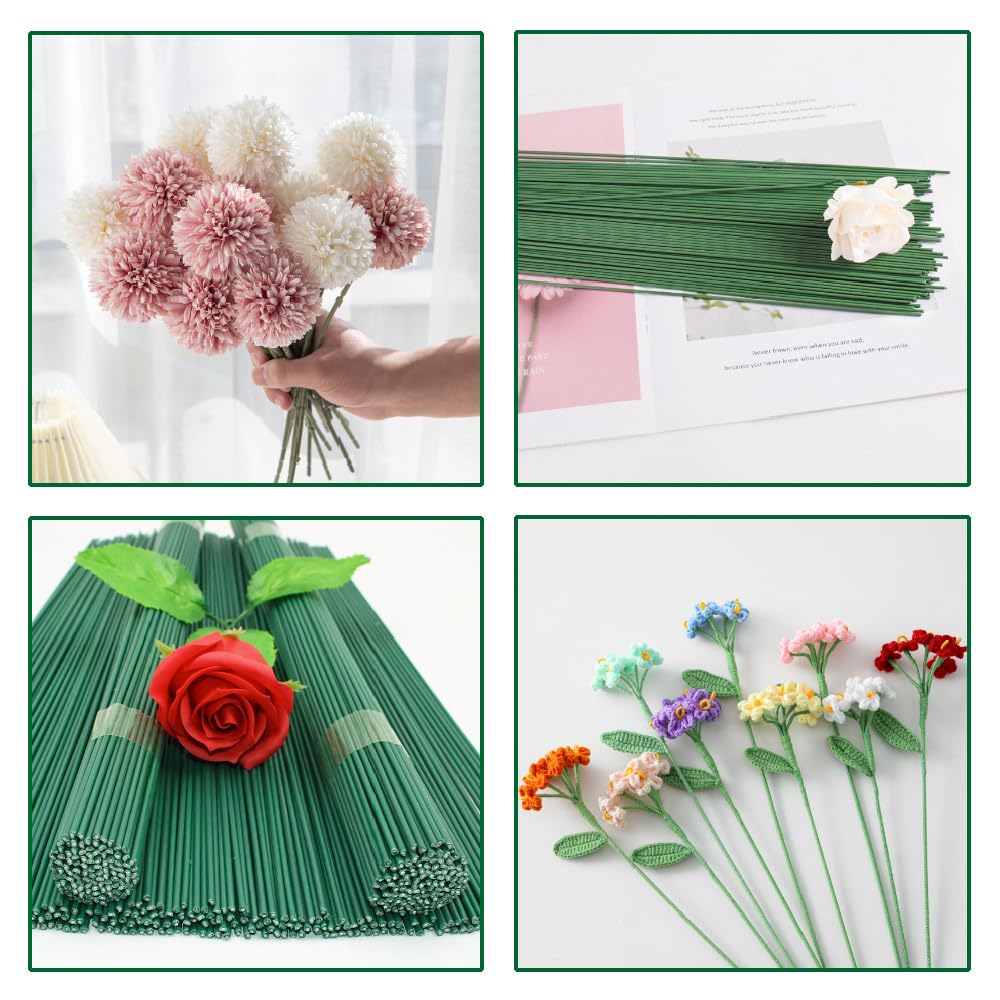 Fil De Fer Pour Fleurs 100 Pièces - 40cm Vert - Pour Arrangements Floraux DIY - Calibre 22