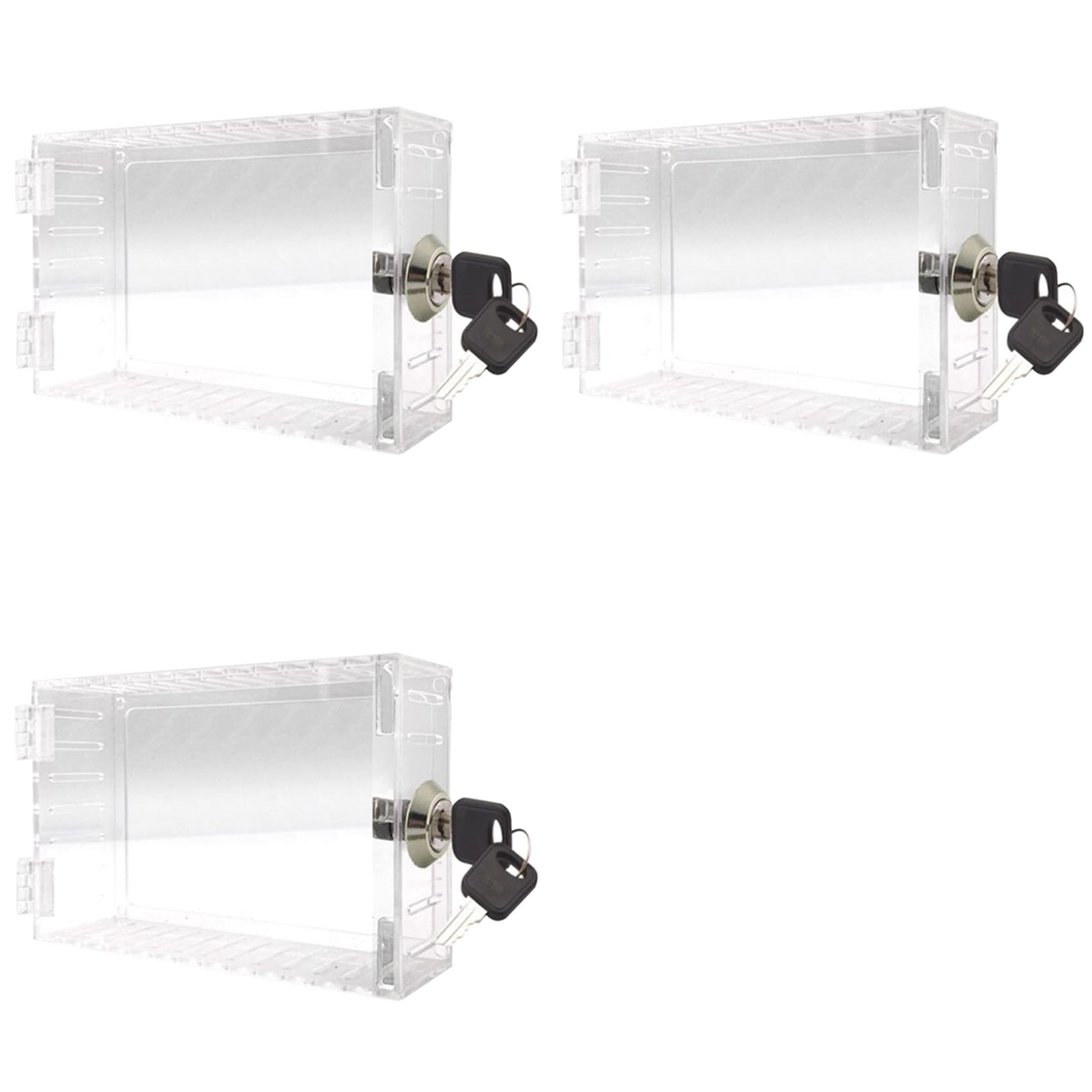 Jnchdghwa Transparent 3X Universal Thermostat Lock Box With Key Thermostat Cover For Thermostat On Wall Fits Thermostats 7X4.5 Inches