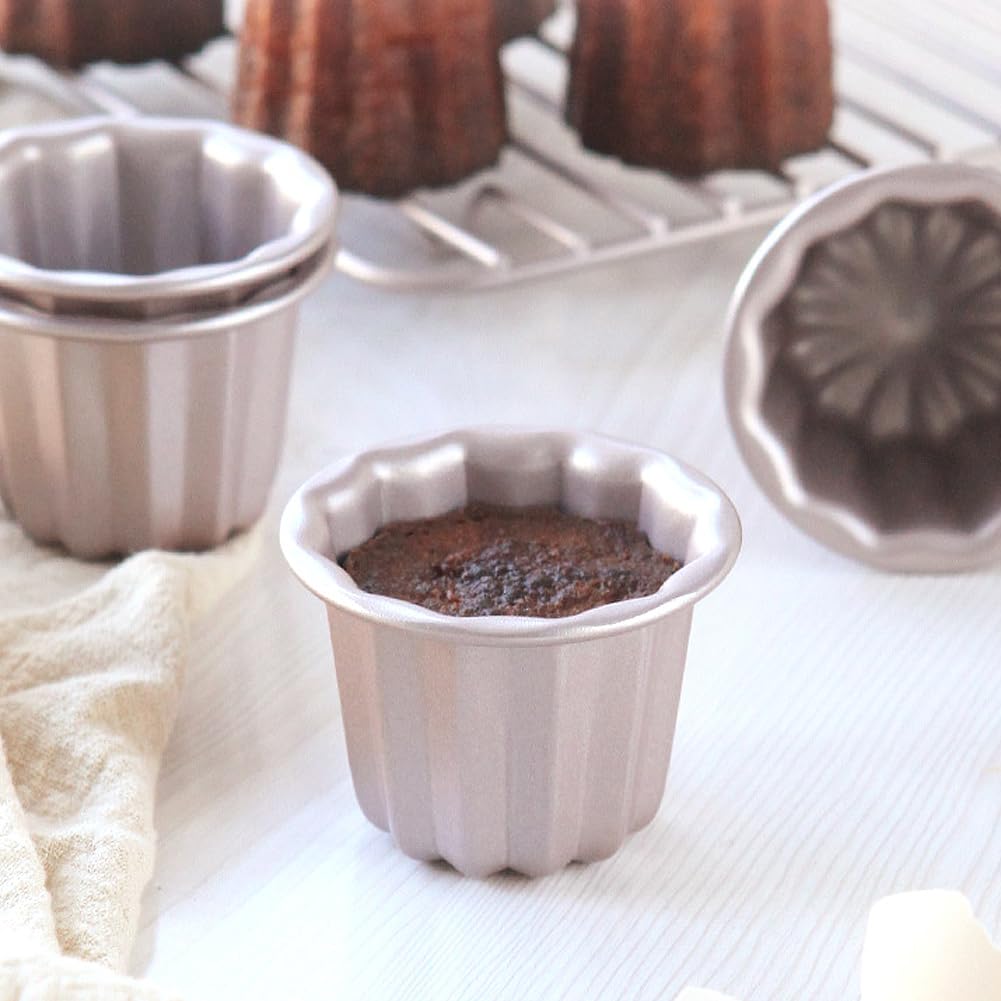 4pcs / 8pcs Canele Formen Kuchen Pfanne Antihaft Muffin Backformen Cupcake Pfanne 2,5 Zoll Kohlenstoffstahl Gebäck Form Home Oven Backen Werkzeuge (8)