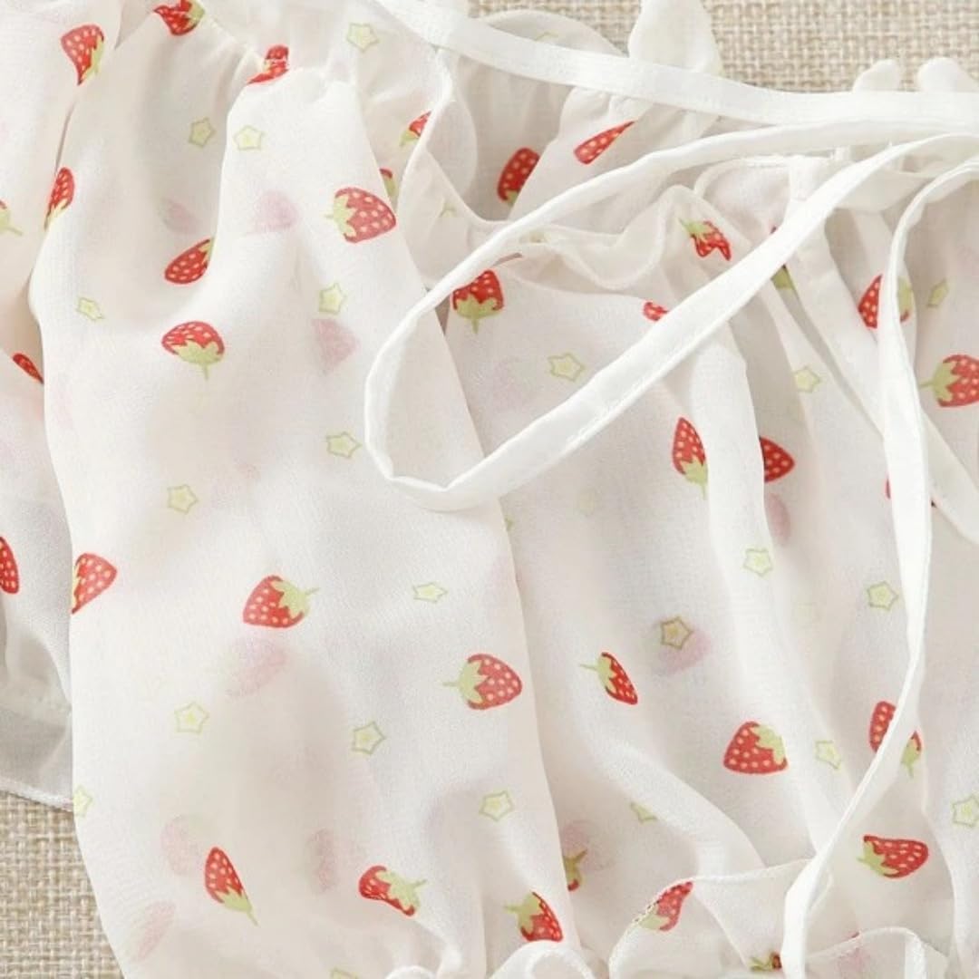 Sexy outfit Damskie seksowne biustonosze i majtki w kropki komplety bielizny Babydoll Strappy przezroczyste wykończone frędzlami bielizna z uroczą kokardką G String