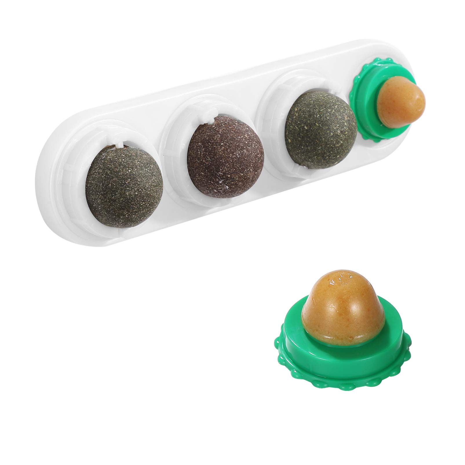 Snack Per Gatti Caramelle Leccabili Snack Per Gatti A Forma Di Palla Da Leccare - Con Catnip, 8 Pezzi, Copertura Trasparente Tratta Giochi Gatto - 4