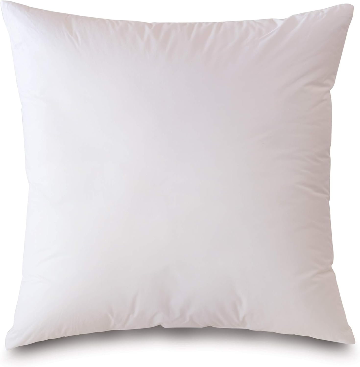 14x14 Luxury Hypoallergenic 50/50 Fluffy Feather Poly Mix Square Pillow Insert, 100% Cambric Cotton Shell, Never Vacuum-Packed, Odorless, Made in USA
