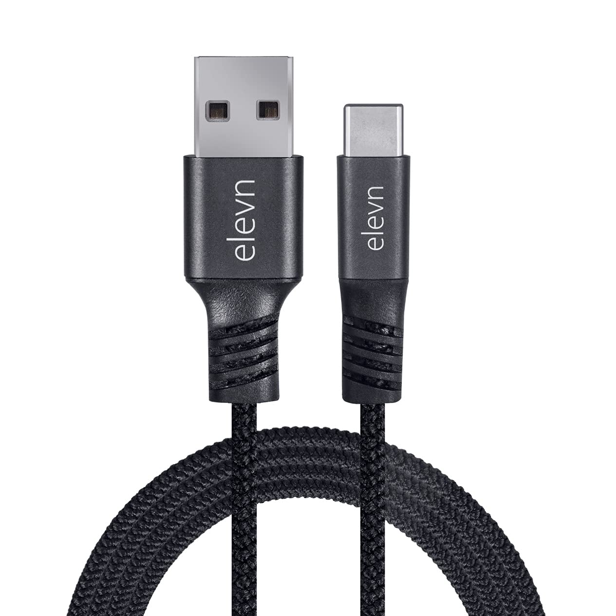 elevn flex Unbreakable 65W / 5A Fast Charging 1.5m Rugged Braided Type C Cable for Smartphones, Tablets, Laptops & other Type C devices, PD Technology, 5Gbps Data Sync, Quick Charge 5.0 (Black)