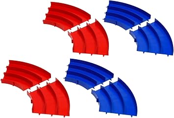 Tamiya 69578 Mini 4WD Special Limited Japan Cup Junior Circuit Curved Blue/Red, Set of 4 Each Mini 4WD
