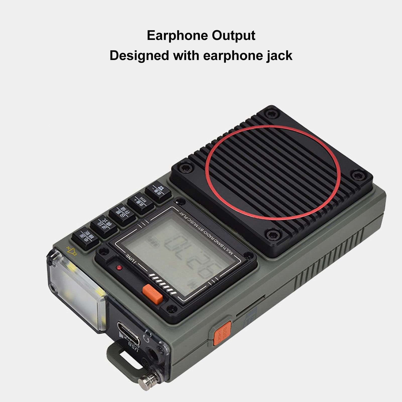 Radio Portátil Que Funciona con Pilas, Receptor de Radio de Corta de Larga con Alerta SOS, Banda Completa FM VHF Am SW WB, Funciona con Pilas, Radio Digital Bluetooth