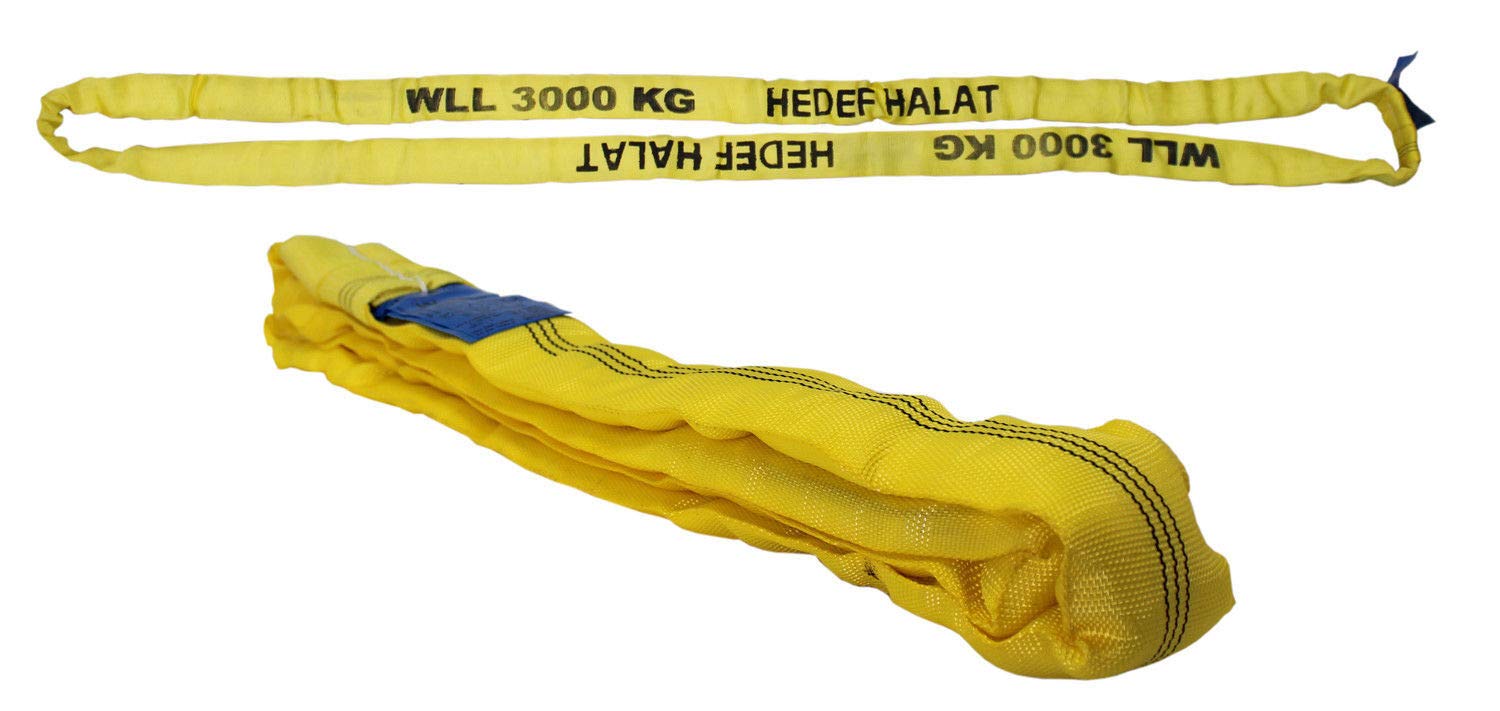 Rundschlinge 3000kg Tragkraft, 12m Umfang, endlos mit Polyesterkern, Hebegurt Hebeband, Gelb