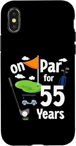 iPhone XXS On Par 55th Birthday Golf Player Theme 55 Year Old B-Day Case
