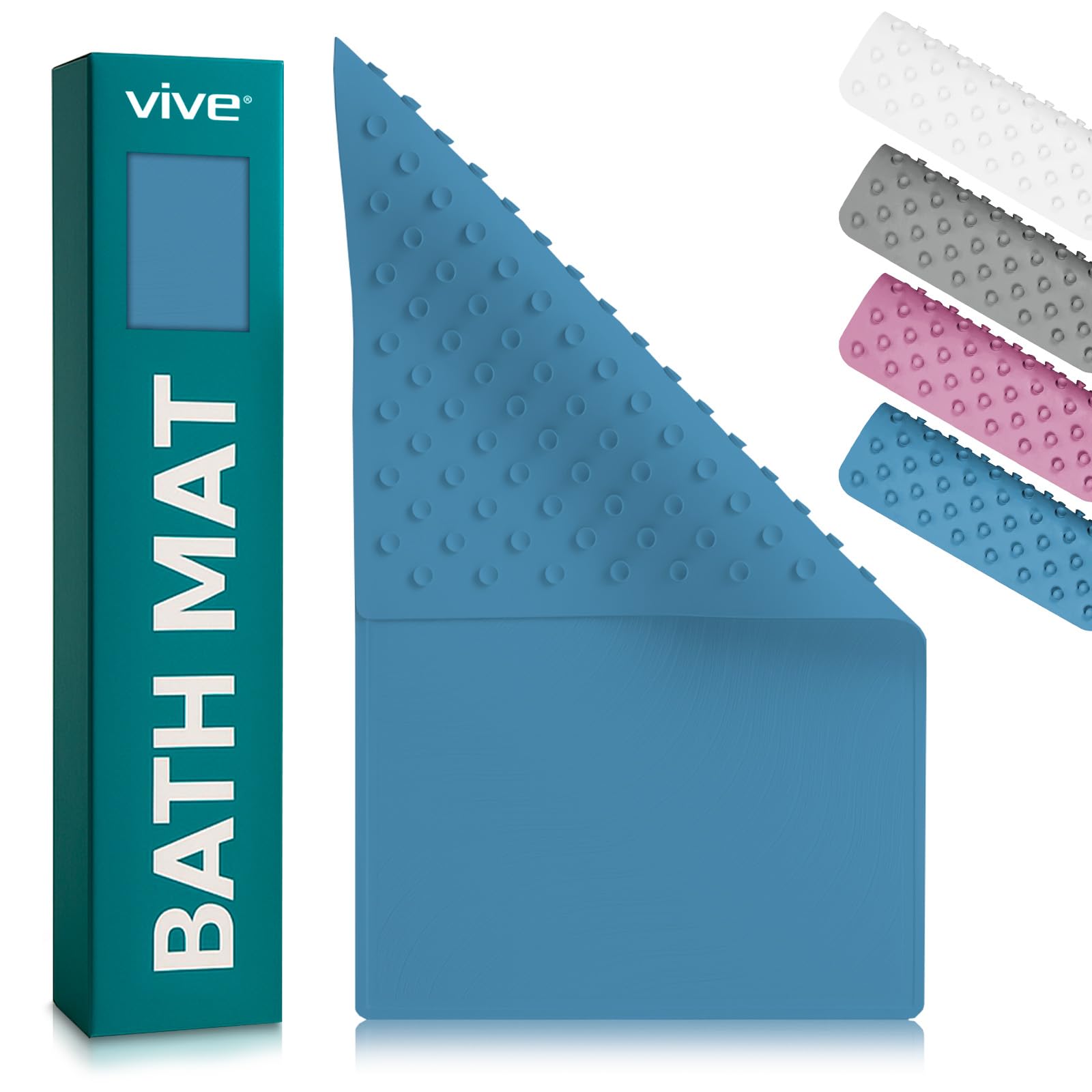 Non-Slip Bath Mat with Suction Cups - 28" x 16" Extra Large Rubber Mat for Safety & Comfort - Patented Grip Prevents Slips and Falls for Kids, Elderly, Men, Women - XL Non Skid Shower & Tub Cover