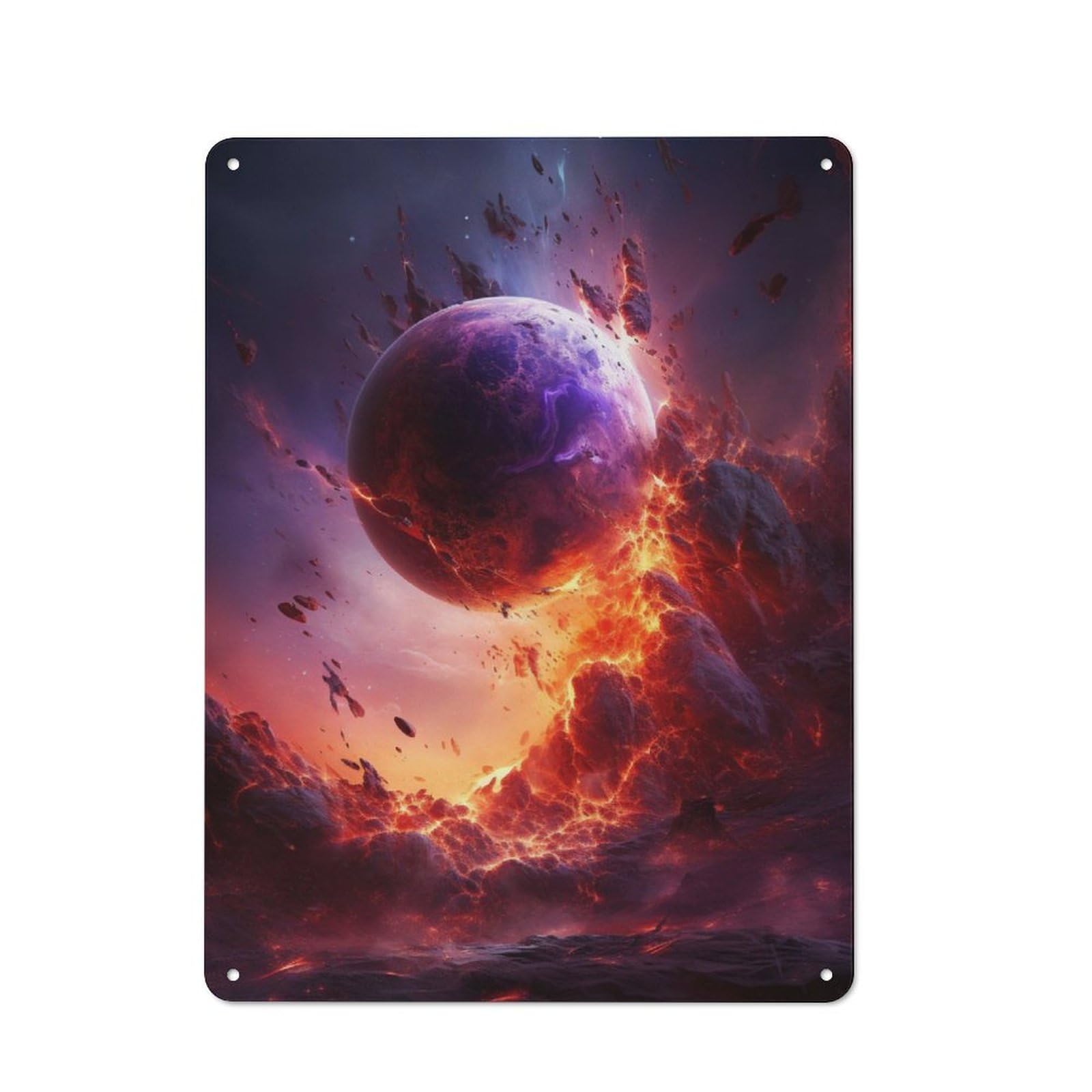 Junmoney Nebula Explosion Vintage-Inspired Tin Sign 40X30cm For Café Or Restaurant, For Cooler-Month Interiors With Vintage Character