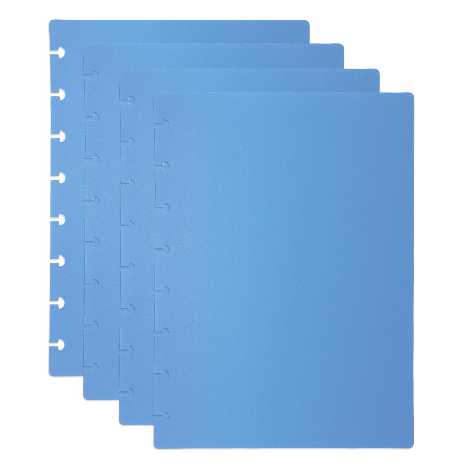 PATIKIL 2 Set Discbound Notebook Cover, 8.5 x 6 A5 Letter Size PP Disc Planner Cover for Notebook Planner Office Product, Blue