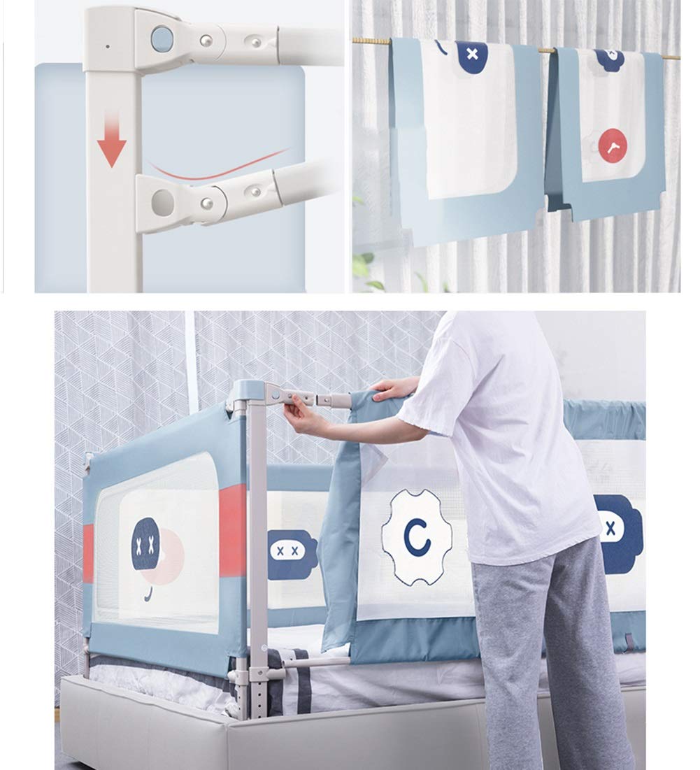 Rieles de Cama, Riel de Cuna Elevación Vertical Seguridad Protección del Sueño para bebés y niños, fácil de operar (Color : Grey, Size : 150cm)