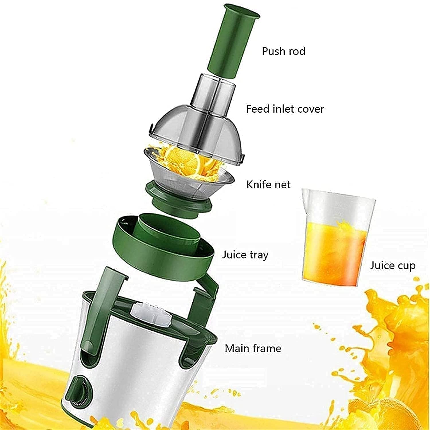 MIIKHI Juicer Machine,Juicer Machines Slow Masticating Juicer Extractor 3 Speed Cold Press Juicer Quiet Motor Higher Juice Yield