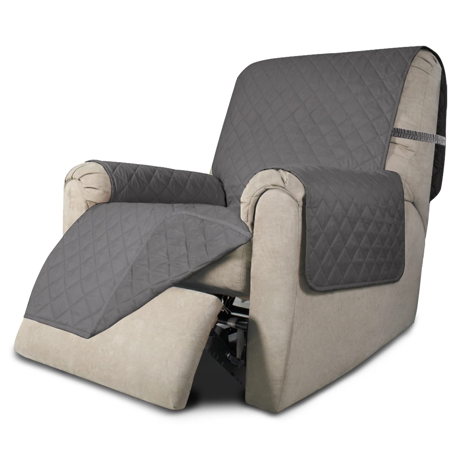 Easy-Going Reversible Couch Cover, Recliner 22 in, Gray/Gray