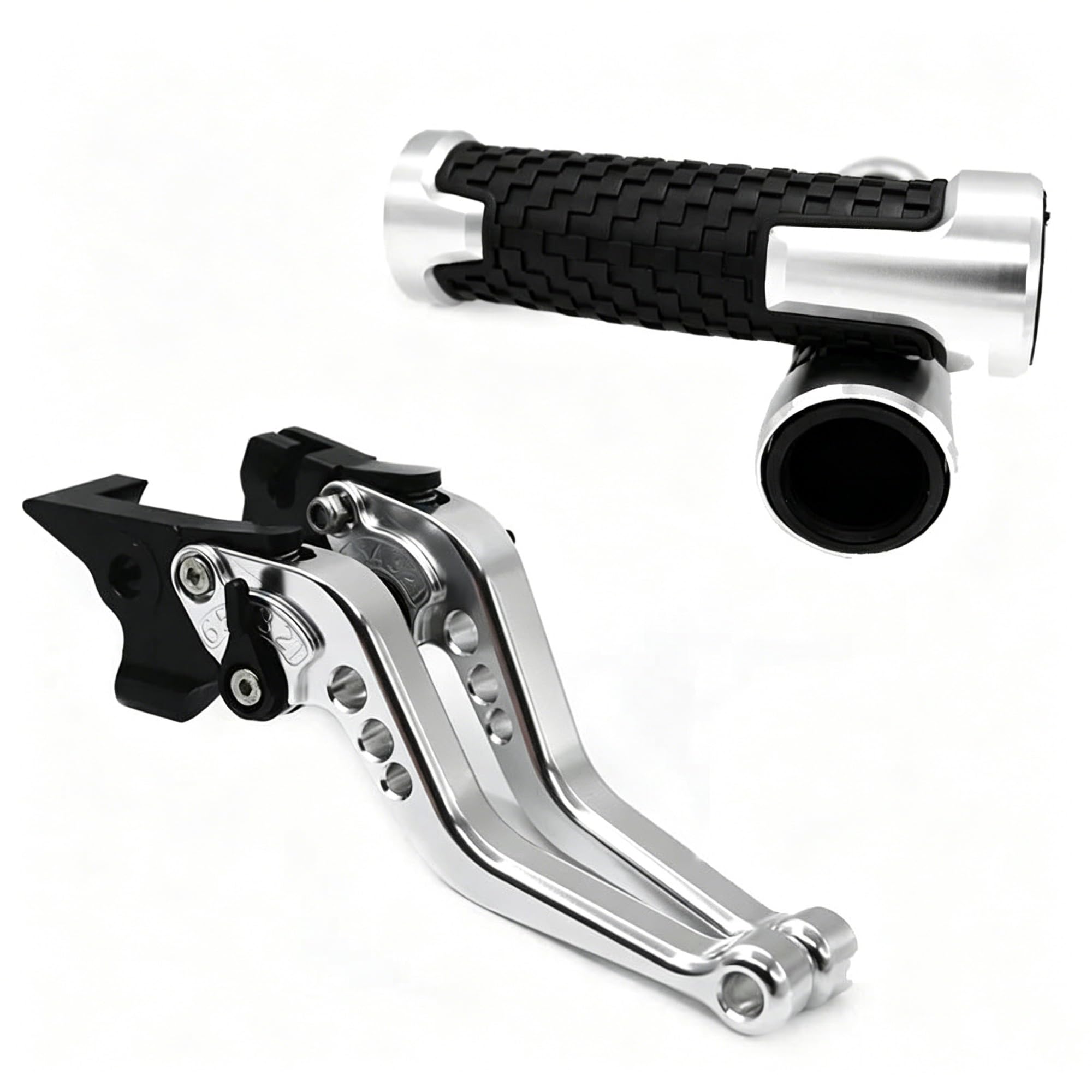 CFSJRXZ Clutch Levers Motorcycle Brake Clutch Lever Handlebar Grips for LONCIN for VOGE 650 500 DS 650DS 500DS Riding Bar Attachment Set Motorbike Brake Lever Handlebar Grips(Color 2)