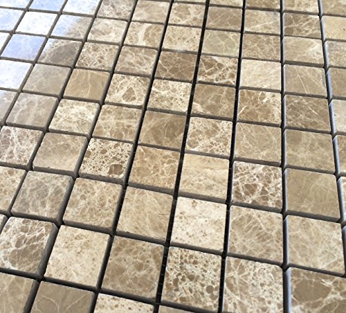 Emperador Light Brown 1X1 Polished Premium Marble Mosaic Tile, Shower Walls, Flooring, Bathroom #TOP2