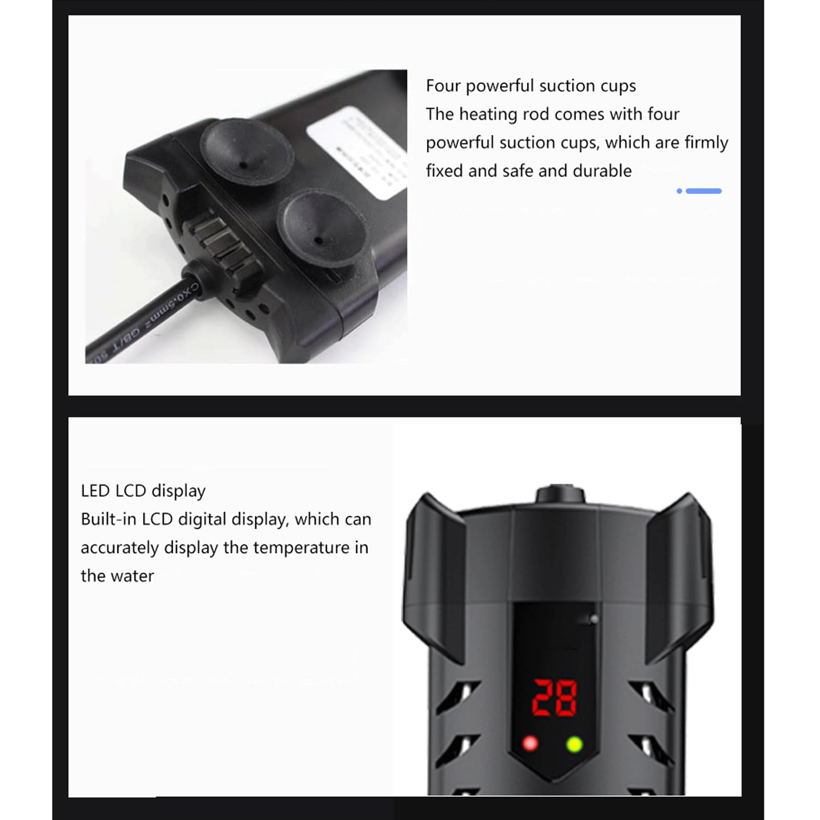 Aquarium-Heizstab mit externem Temperaturregler, automatische Abschaltung, geeignet für 300 l Aquarium-Heizung, 500 W (25 W)