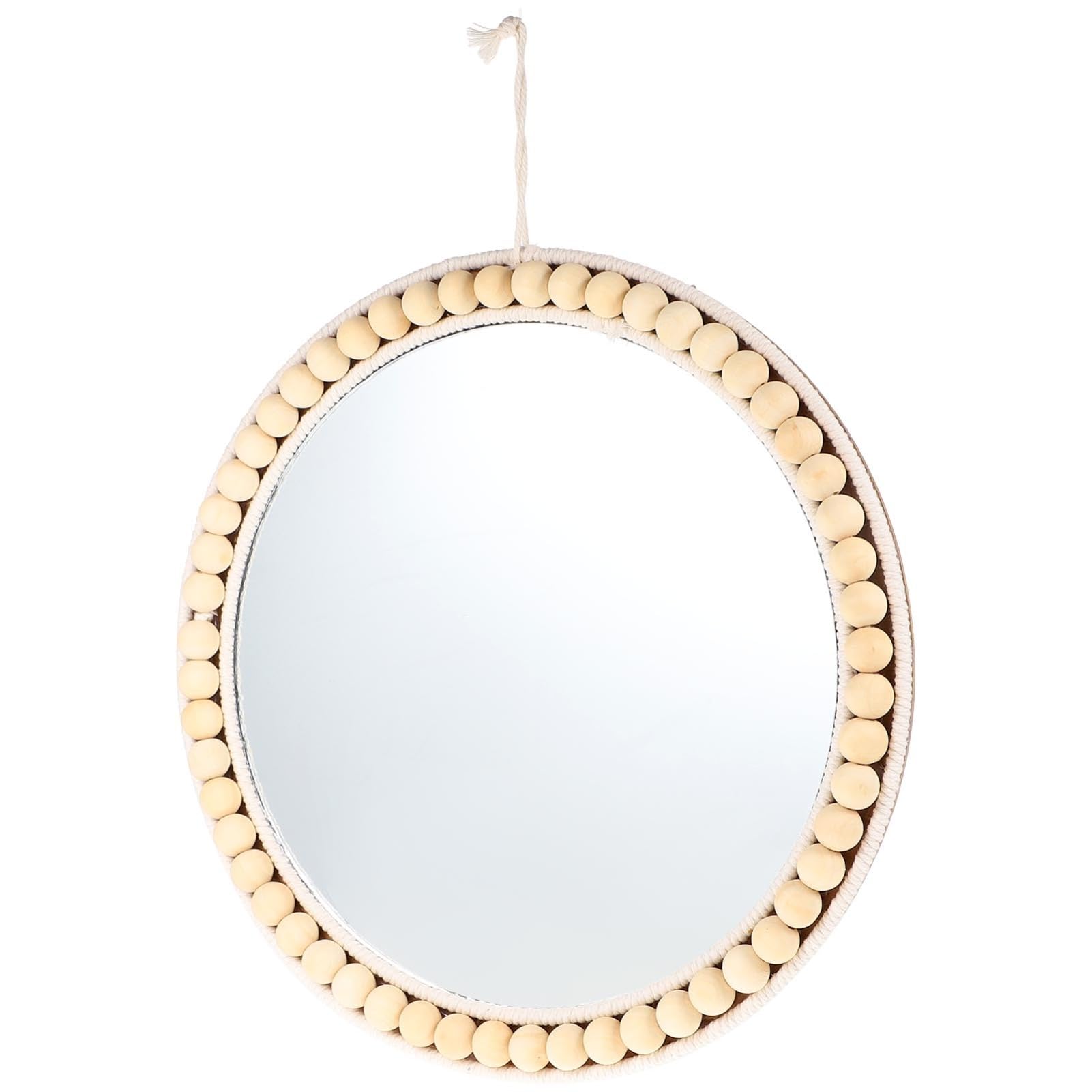 Miroir de maquillage suspendu coton tissé pour salle de bain zen