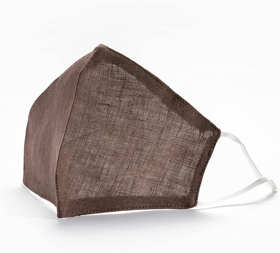 Linen face mask with nose wire filter pocket and drawstring linen bag, 2 layer eco friendly face mask