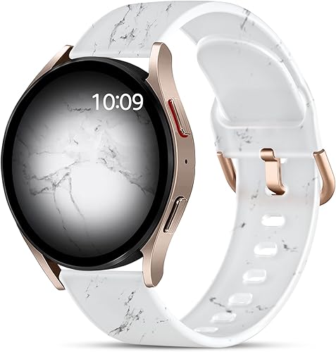 Miniatura 8 de GEAK Compatible con Samsung Galaxy Watch 7 Band/Galaxy Watch 6 Band/Galaxy Watch 5 Band, 20mm Bandas de Silicona Brillantes Relucientes con Púrpura