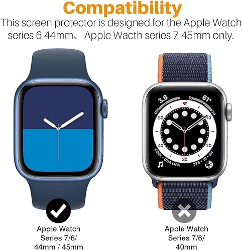 LK Paquete de 8 protectores de pantalla para Apple Watch de 1.732 pulgadas Series 6/5 SE2 [película suave mejorada] [autorreparación] película
