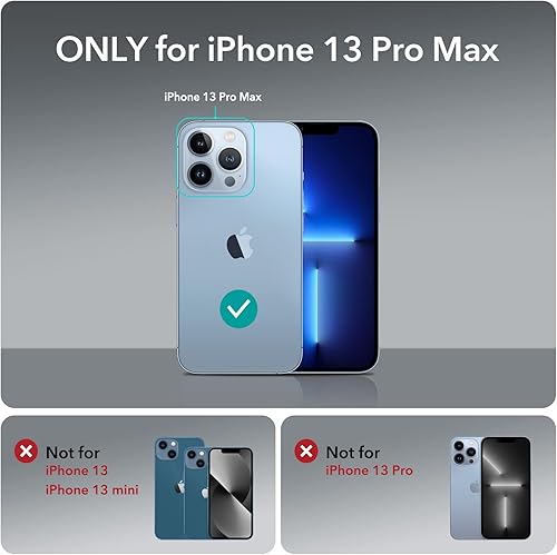 Miniatura 2 de ESR - Funda para iPhone 13 Pro Max, protección de grado militar, a prueba de golpes, resistente al amarillamiento, acrílico, negro transparente