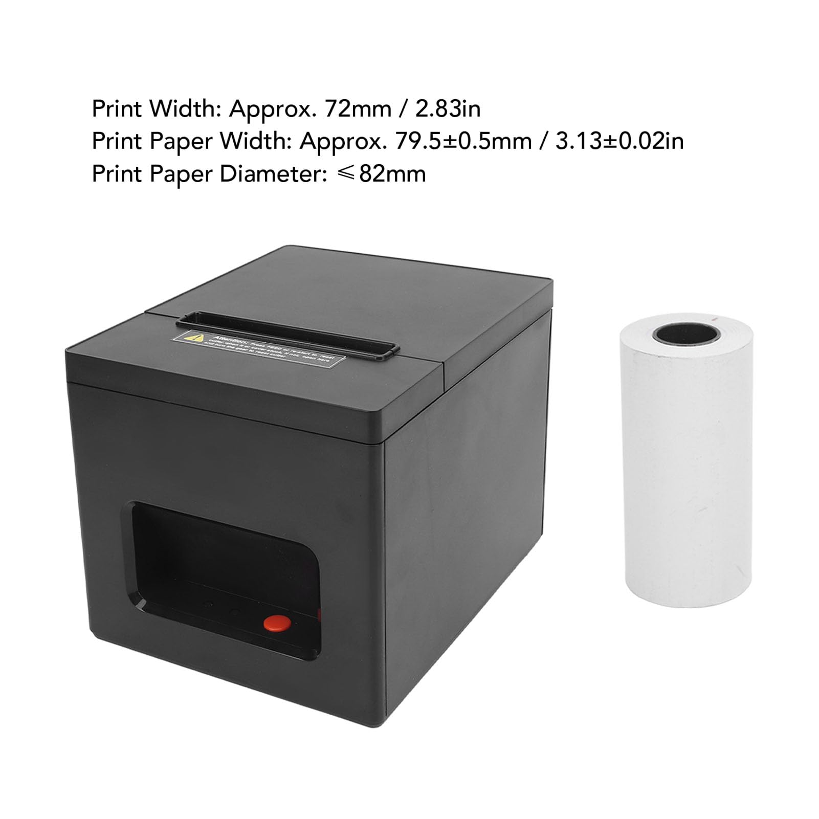 GOWENIC 80mm Thermal -Quittungsdrucker, POS -Quittungsdrucker mit USB- und Bluetooth -Verbindung, Unterstützung bei der Geldschublade, Grafikdruck (EU-Stecker)