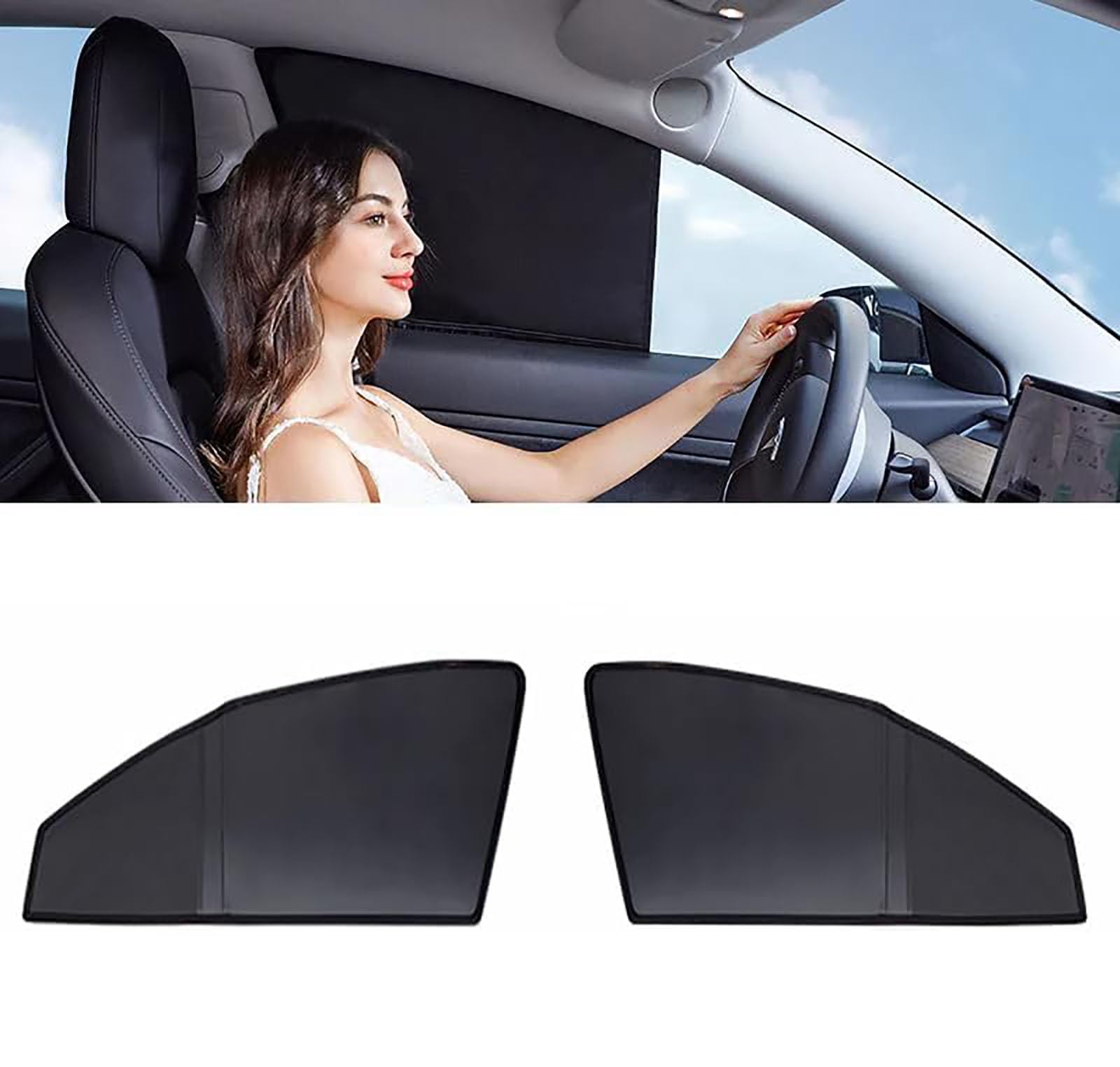 Samochodowe szyby boczne osłona przeciwsłoneczna do Mazda 2 ◕ Hatchback (DL) 2014 2015 2016 2017 2018 2019-2022, niestandardowa przenośna oddychająca izolacja magnetyczna anty-UV składana, przód