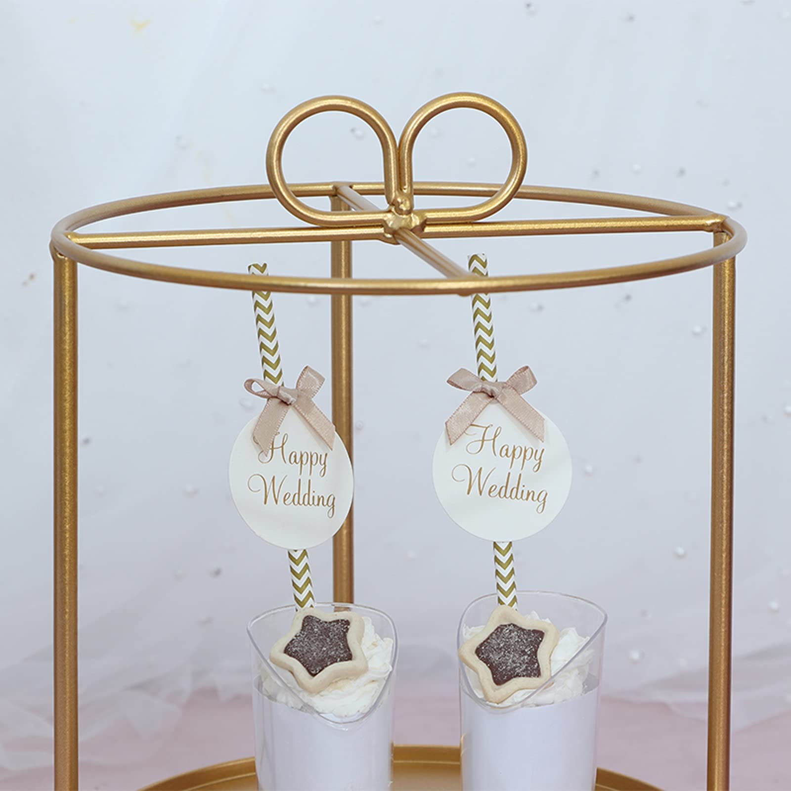 Bandejas para Tartas Soporte de pastel de estilo europeo con mango Metal Postre de postre Soporte de la tarde de la tarde del té de la tarde de la bandeja de la bandeja de pastelería Soporte para Cupc