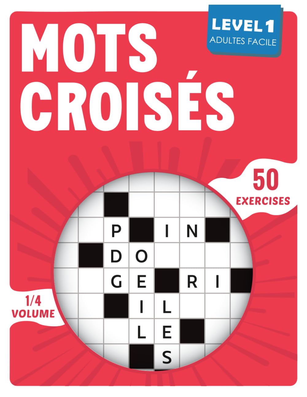 Mots Croisés Adultes Facile: Jeux éducatifs imprimés grand format, avec corrections