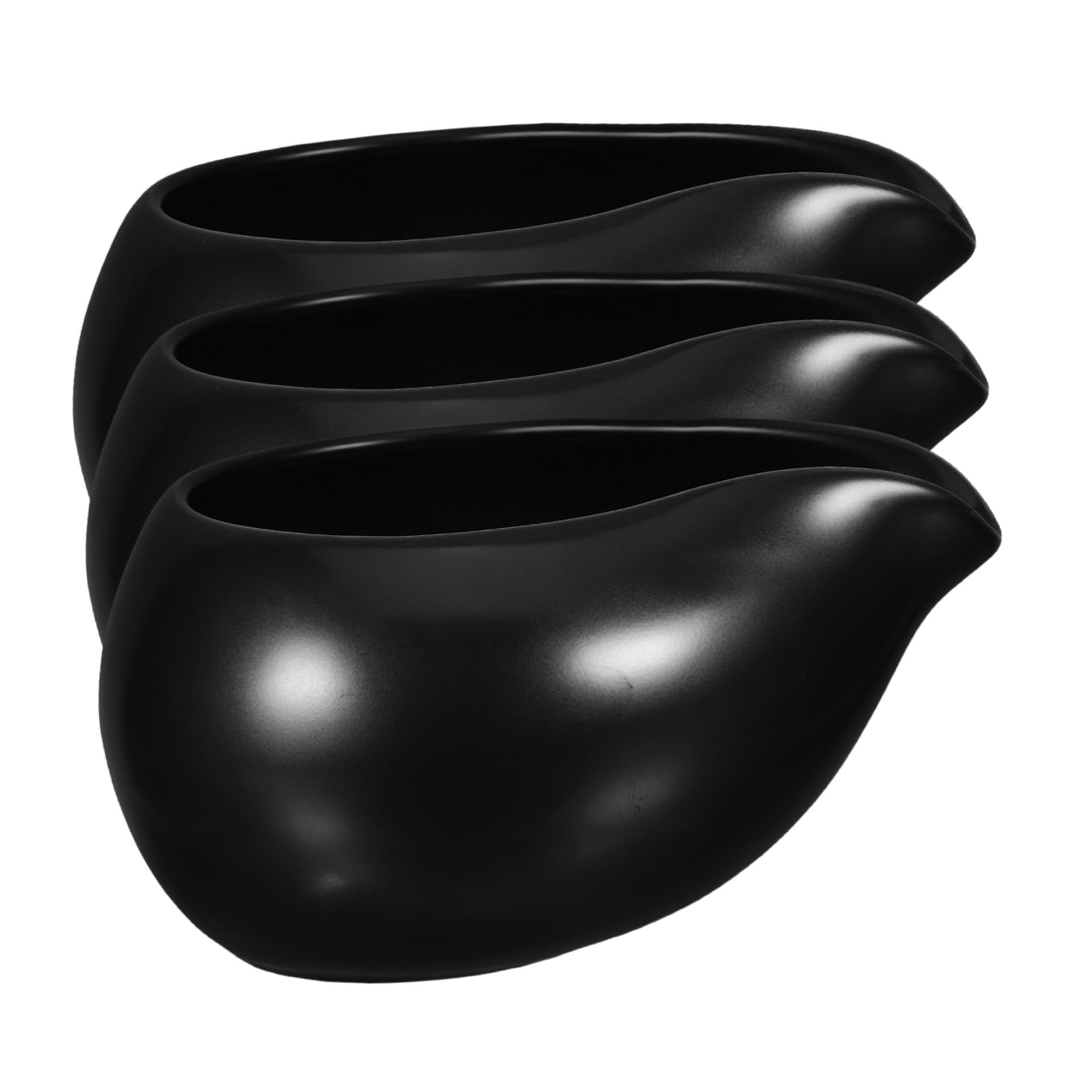 DOITOOL Jarra Lechera de Cerámica Negra Mini, Antideslizante, Diseño Vintage Único, Juego de 3 Piezas Adecuado para Servicio de Café y Té en Restaurantes Occidentales