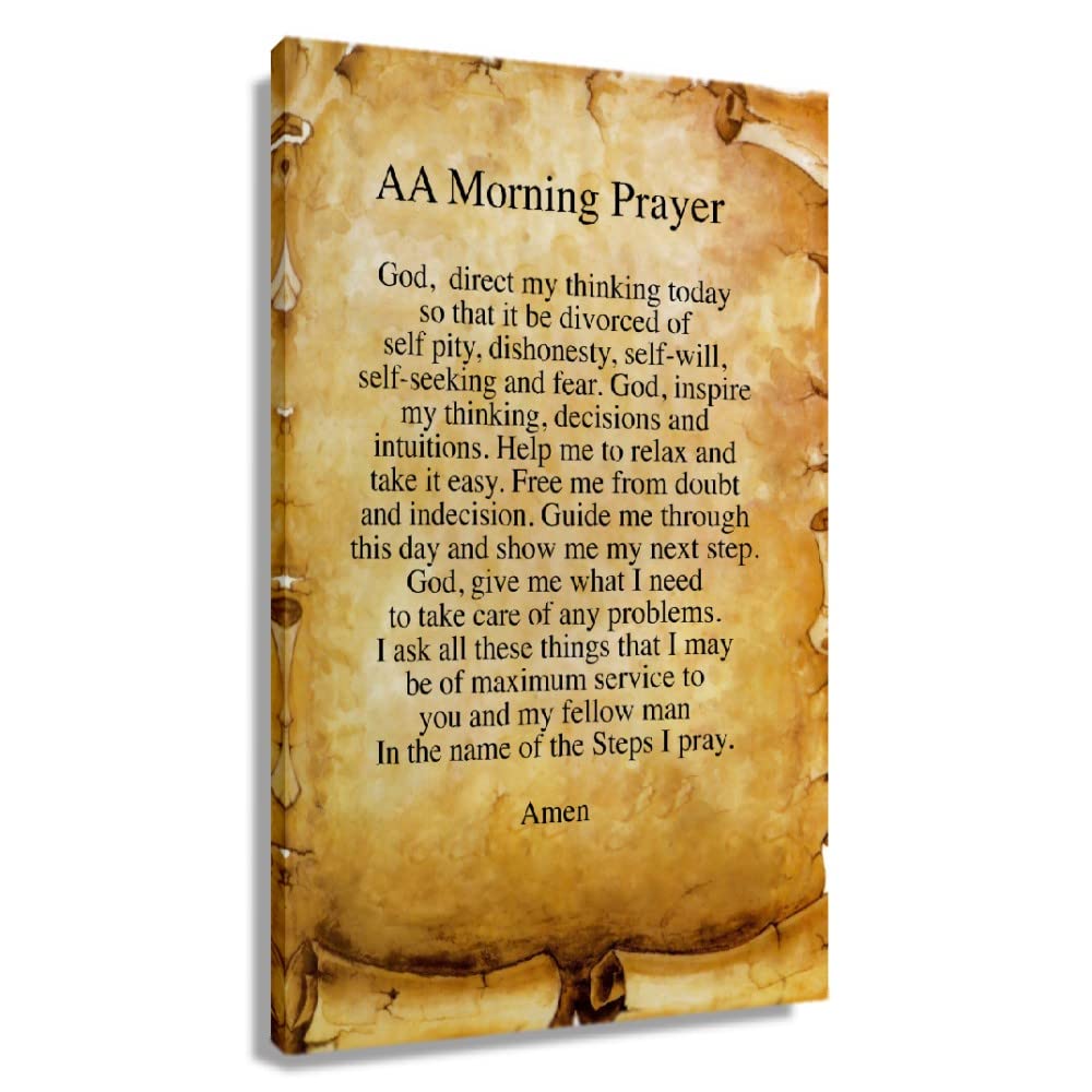 Liuannx AA Morning Prayer poster prints Canvas Pictures for Hallway Vertical Artwork Pictures for Bedroom, BLACK