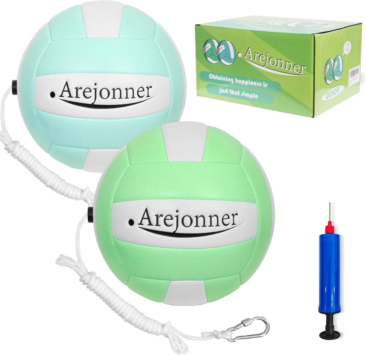 Tetherball, 2 Pcs Tether Balls and Rope Set,Replacement Tetherball with Ball Pump for Adults Backyard Outdoors