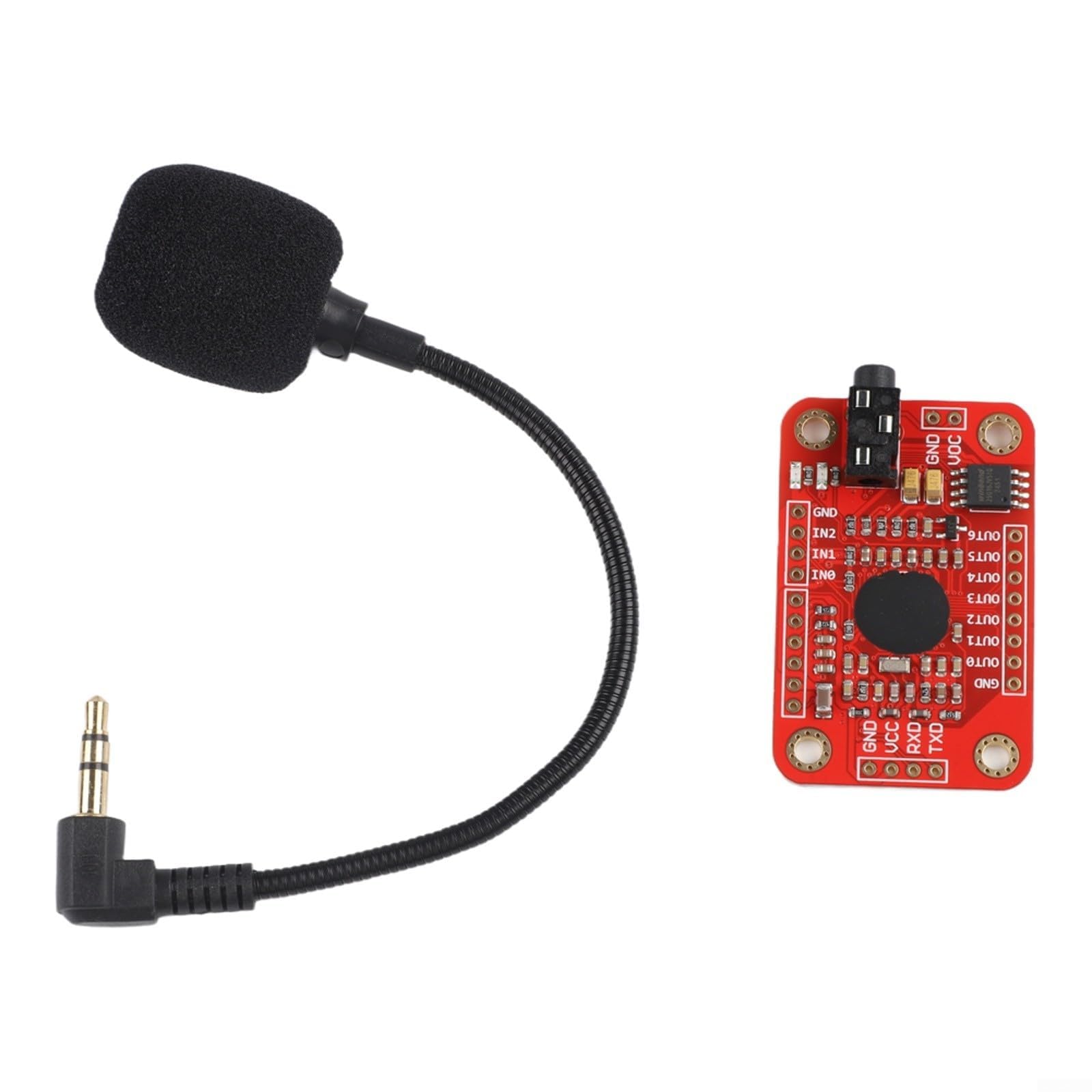 V3 Reconocimiento de voz para módulo compatible con bibliotecas que soportan 80 plantillas de voz y procesamiento de audio simultáneo de 7 entradas