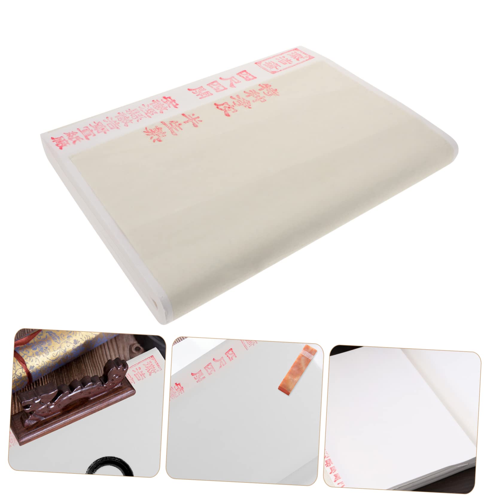 ULDIGI 100hojas Papel De Arroz Grueso Para Caligrafía Pintura Práctica De Escritura De Papel De Caligrafía Profesional Para Pintar Tinta Casa