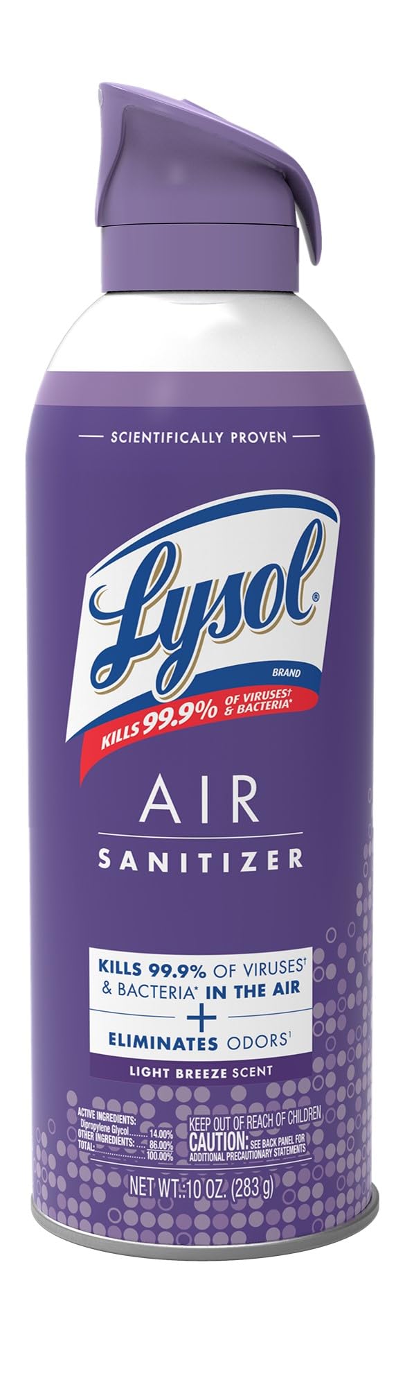 LYSOL Air Sanitizer Spray, For Air Sanitization and Odor Elimination, Light Breeze, 10 Fl. Oz