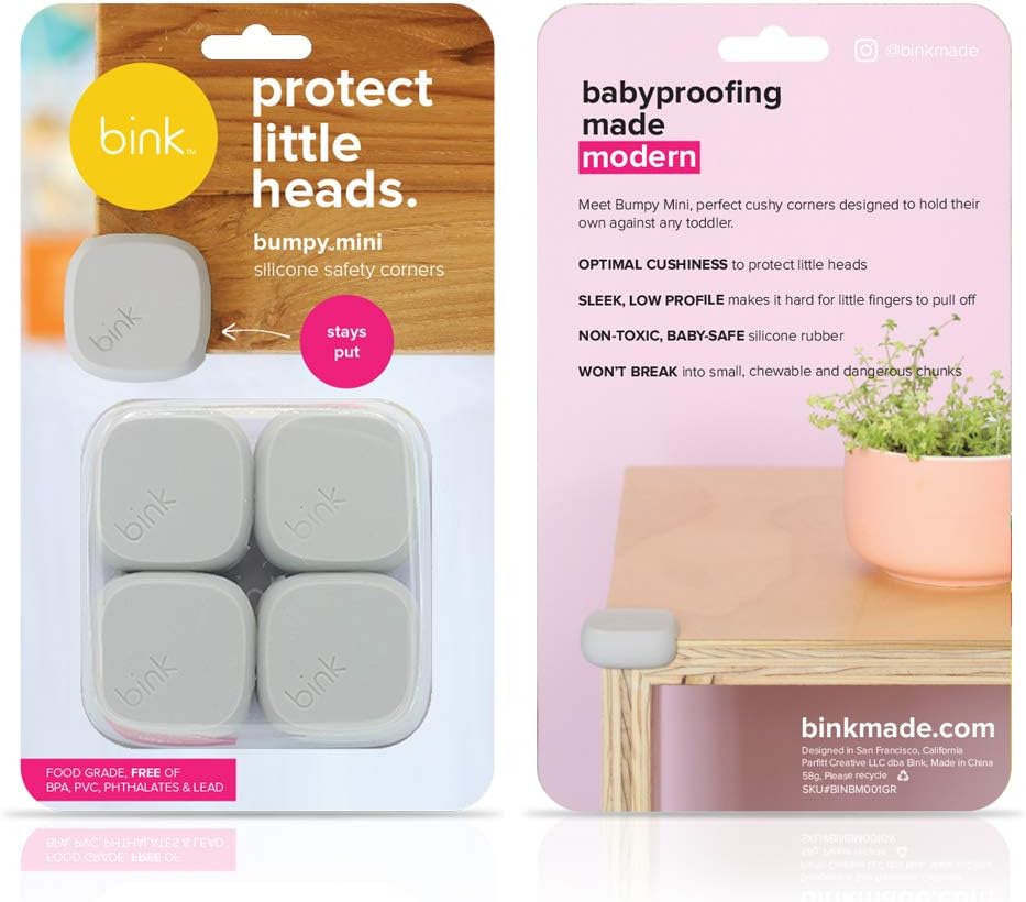 Bink | 100% Silicone Baby Proofing Corner Guards | x4 Pack (Grey)