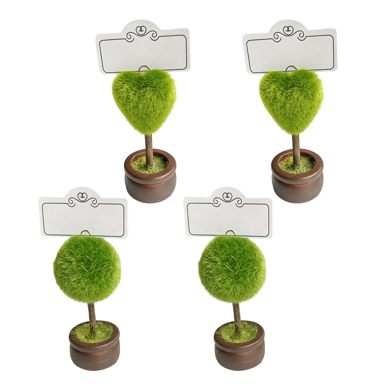 Msioytog Place Cards Stand with Green Plant Texture Name Card Stands for Corporate Event Decoration Decomposable Name Card Clip