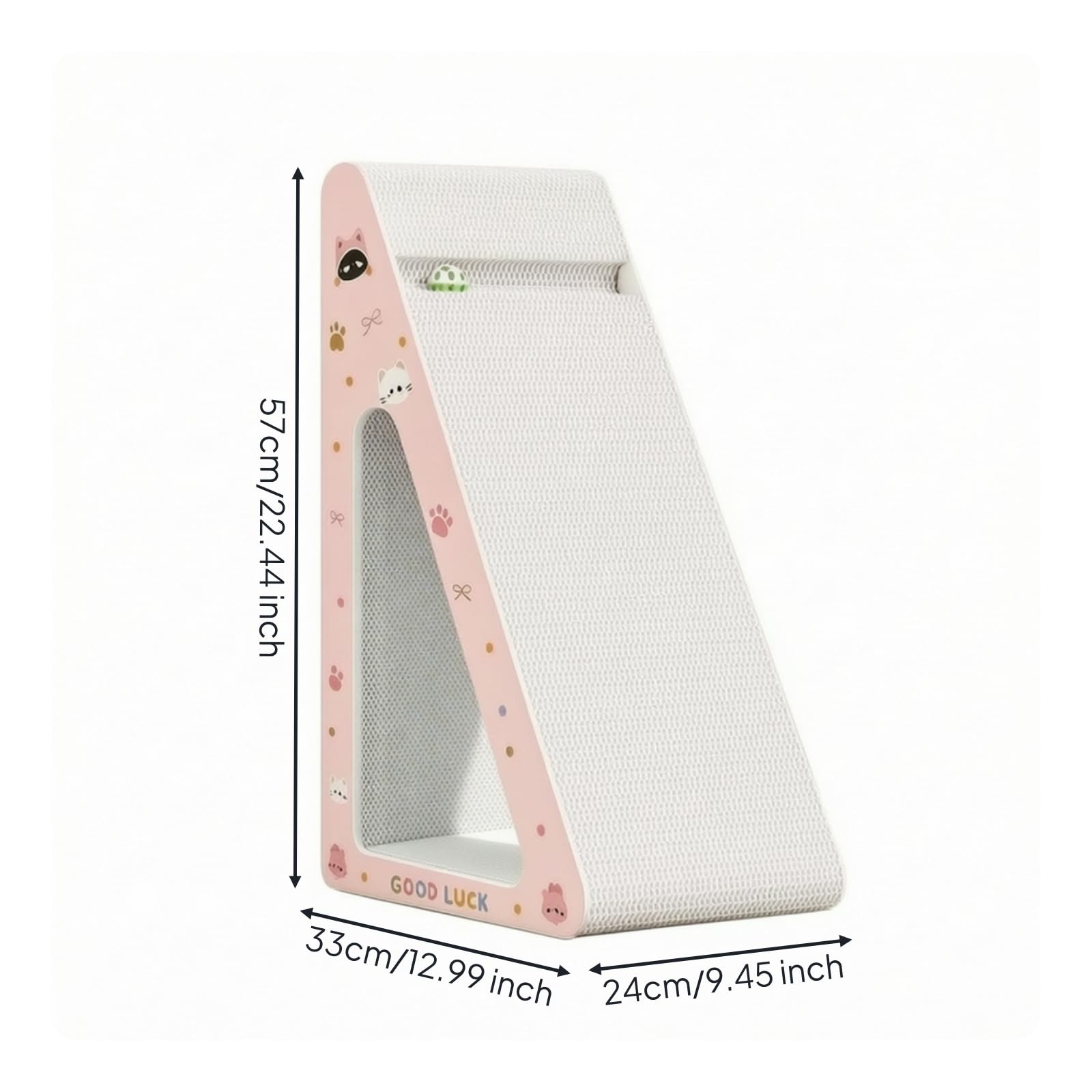 Griffoir pour Chat Griffoir Grattoir Poteau Jouet avec Carton Ondulé Forme Triangle avec Ouverture pour Grimper Se Reposer et Entretenir Adapté aux Chatons et Protection des Meubles Maison