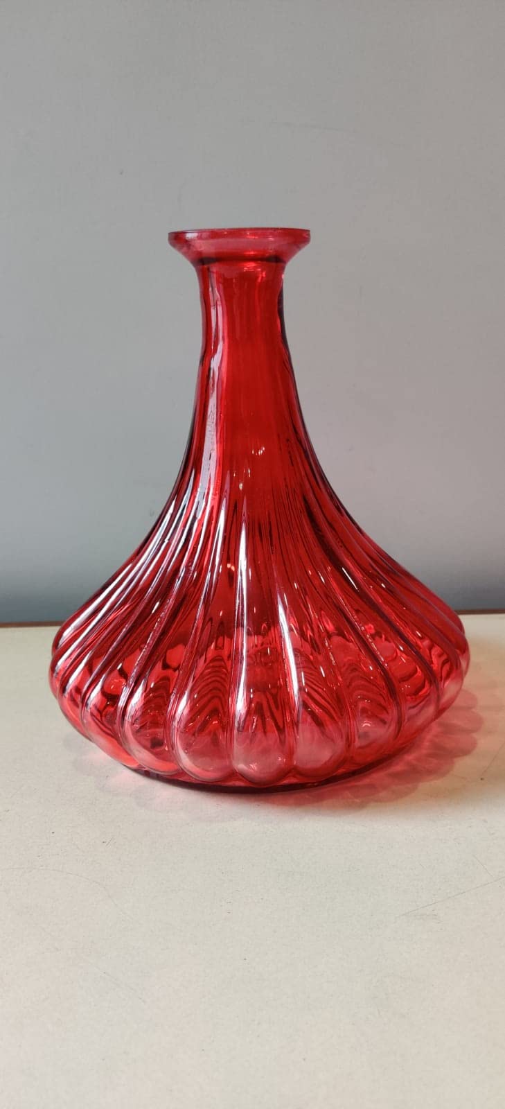 KRAFTWORKS Colored Glass Flower vase (Light Red)-image-10