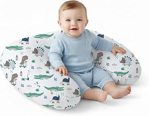 Miniatura 17 de Little Grape Land - Almohada de lactancia mejorada, lactancia materna y biberón durante 0 a 16 meses, funda suave lavable a máquina con relleno