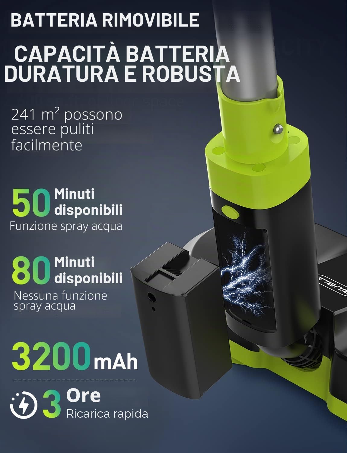 Macchina lucidatrice a batteria con funzione spray, serbatoio da 300 ml, illuminazione LED, doppia rotazione