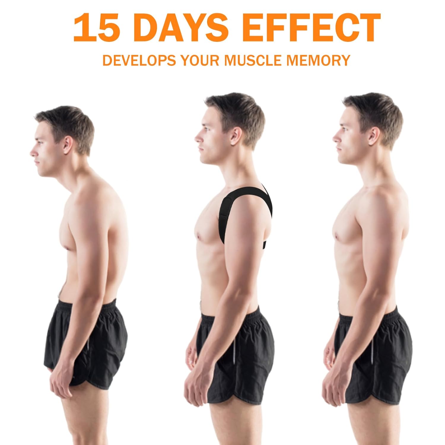 Posture Corrector for Women and Men, Adjustable and Breathable Upper Back Brace for Posture, Providing Pain Relief from Back, Neck, Shoulder and Clavicle, Black - Image 2