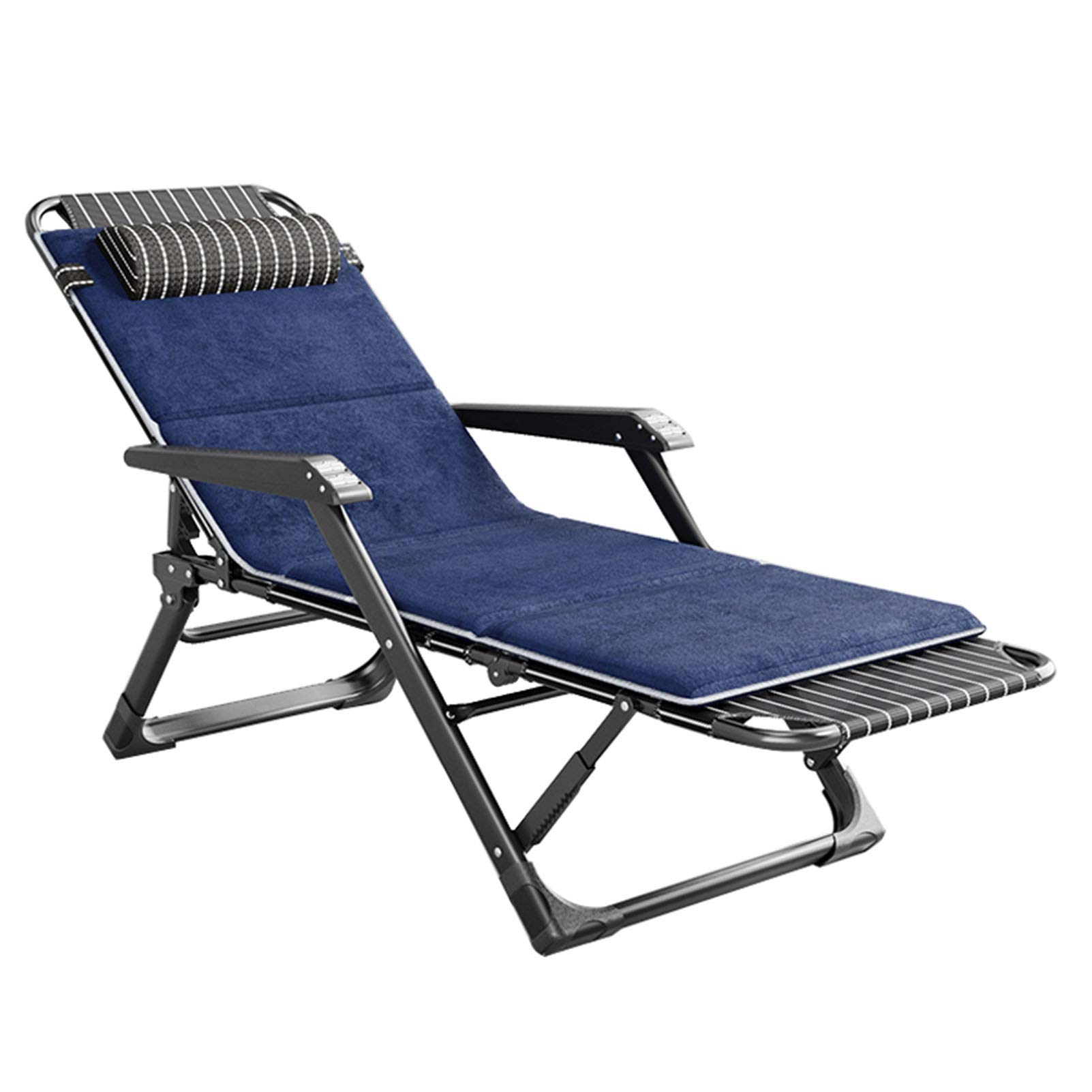 Lettino da giardino imbottito per sedia a gravità zero oversize con supporto per cuscino per la testa 150 kg (nero)