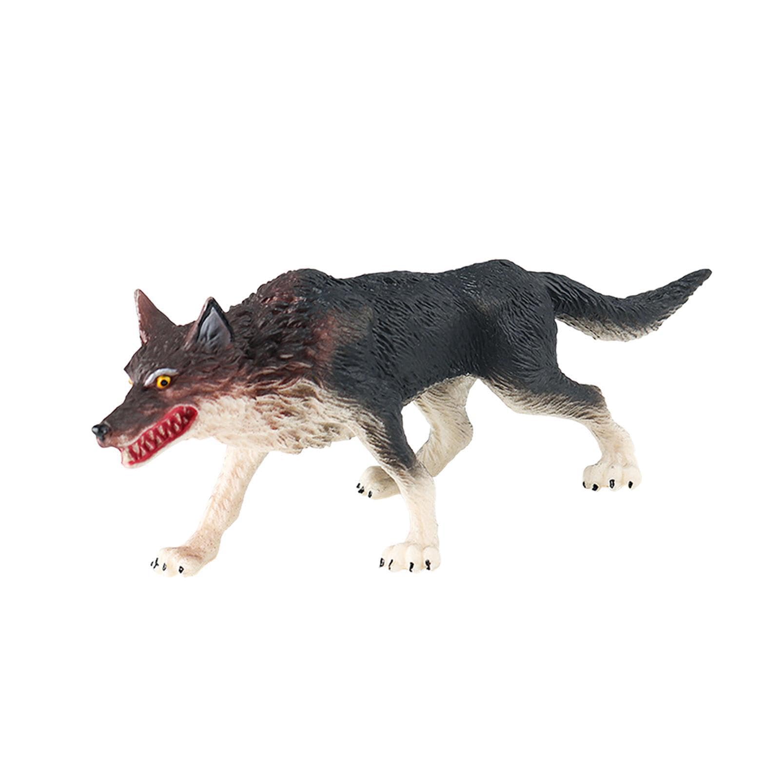 QLECXZI Realistic Detailed Mini Wolf Figurine Kids Educational Toy Birthday Gift Enhancing Understanding Of Mini Wolf Figurine Developing Cognitive Abilities