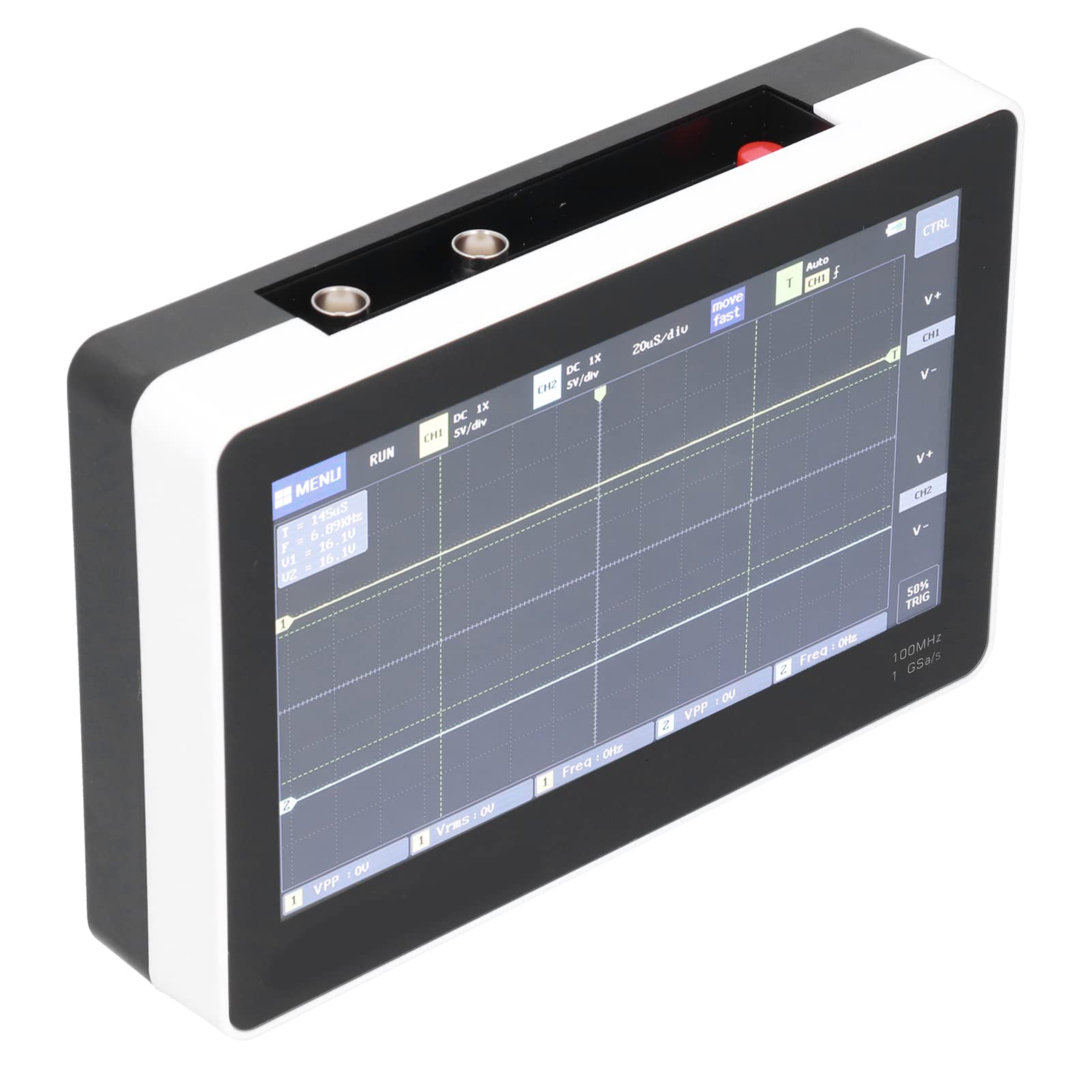 FTVOGUE 1013D Osciloscopio Digital de 2 Canales, 100 MHz, Pantalla Táctil de 7 Pulgadas con Batería de 6000 MAh, Muestreo 1GSa/s para Análisis de Forma de Onda