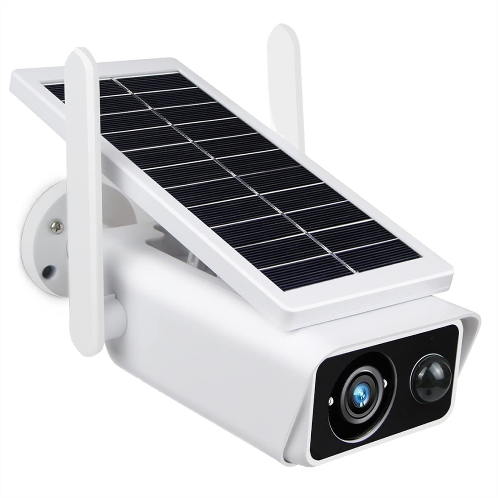 MKHJKIOII Security Camera, 3MP HD Outdoor Security Camera Solar Panel Wireless IP Battery Powered PIR Motion Surveillance Bullet iCSee(NO Battery x 64G)