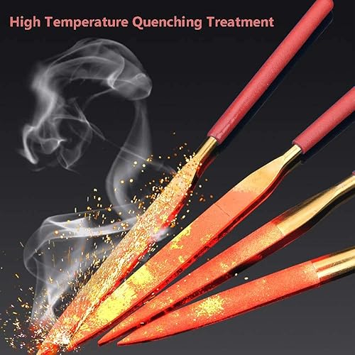 Miniatura 8 de Juego de 10 limas de aguja de diamante, juego de herramientas para archivadores de mano para metal, cerámica, piedra, piedra, tallado en bruto,