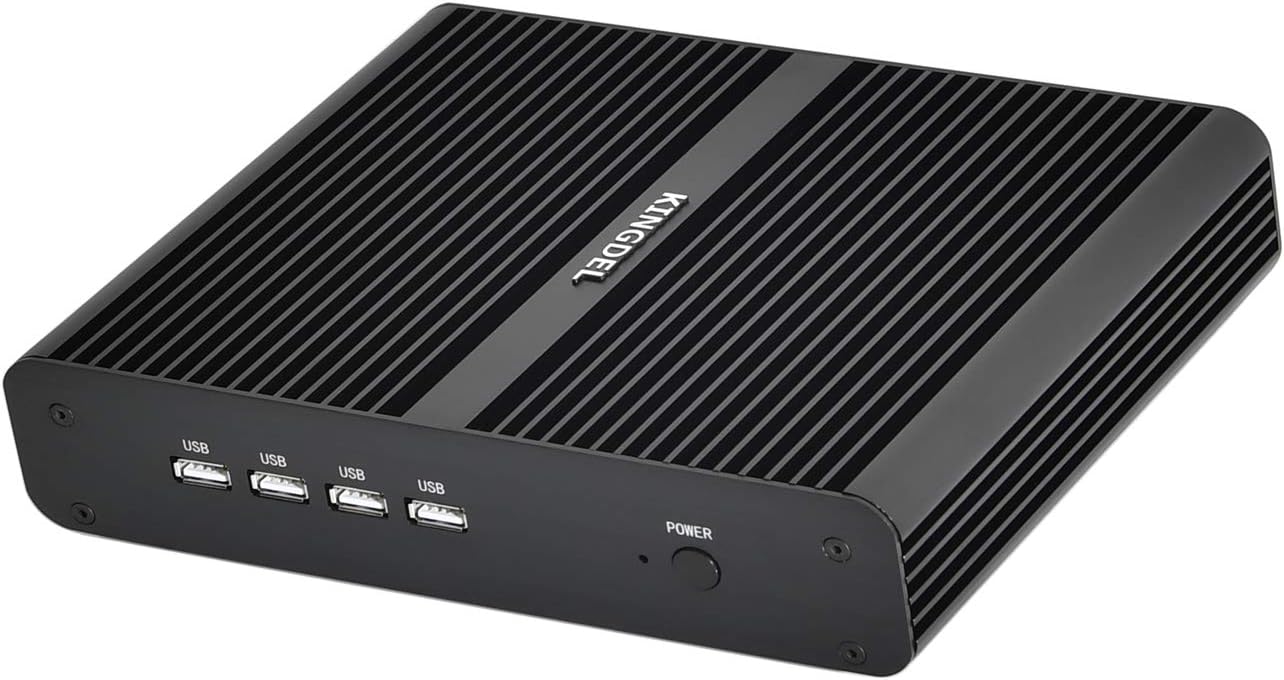 KINGDEL NC860 Fanless Mini PC, Powerful Mini Computer, Core i7 8th Gen. CPU, 16GB DDR4 RAM+512GB NVMe SSD, 4K:4096x2304, HD+DP, Gigabit Ethernet, WiFi+BT, Silent Working