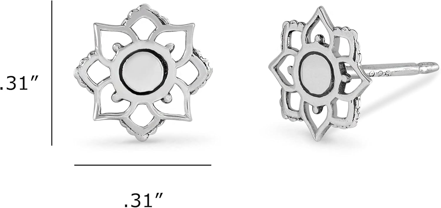 Boma Jewelry Sterling Silver Lotus Flower Stud Earrings - Image 4