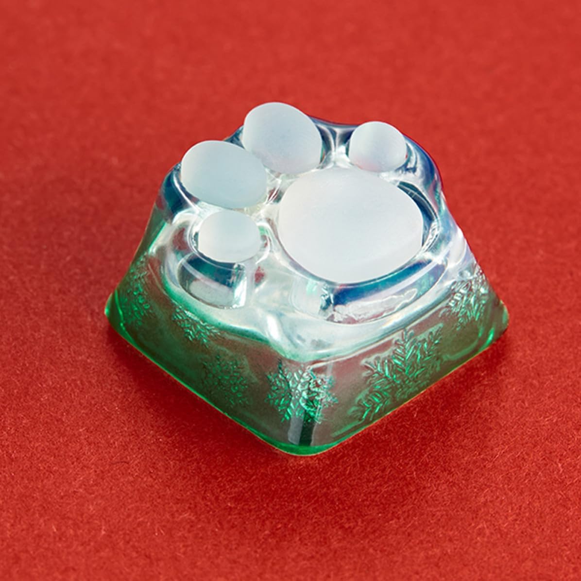 Green Resin Cat Paw Keycap for Mechanical Keyboards